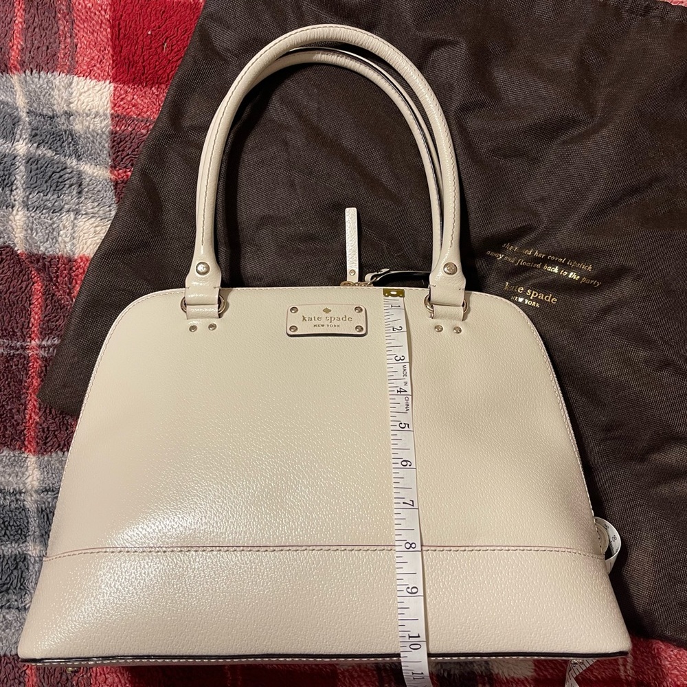 Kate Spade Wellesley Rachelle Double Zip Ivory Large Dome Shoulder Satchel - Picture 10 of 11